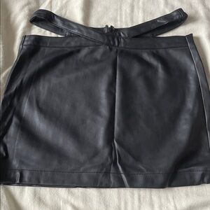SOLD !! Black Faux Leather Mini Skirt